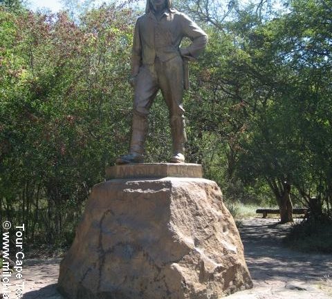 Die Livingstone Statue an der Victoriafällen