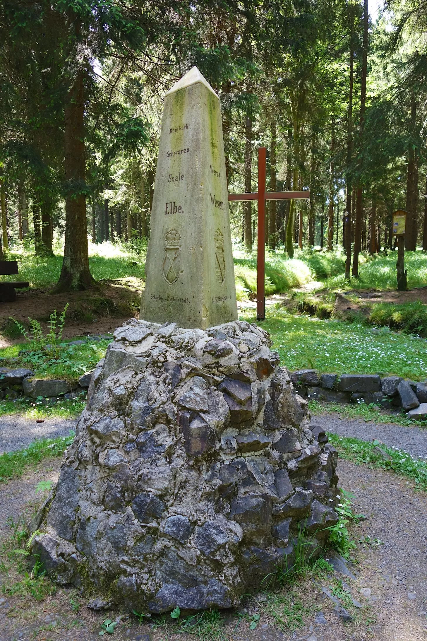 Der Wasserscheidepunkt der Werra, Elbe und Main in Thüringen Der Wasserscheidepunkt der Werra, Elbe und Main in Thüringen