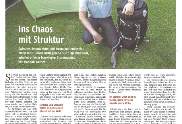 Zeitungsartikel Frankfurter Rundschau vom 30.08.2014