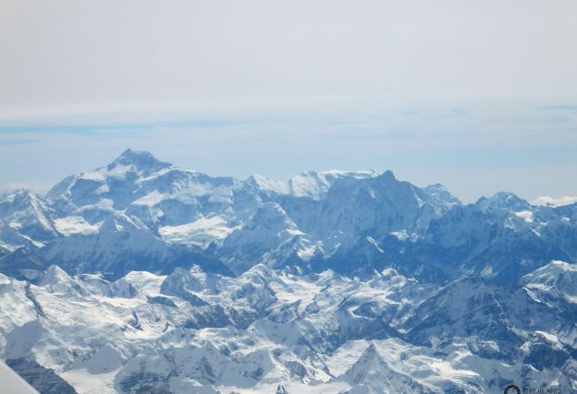 Geniale Aussicht auf dem Flug von Chengdu nach Kathmandu