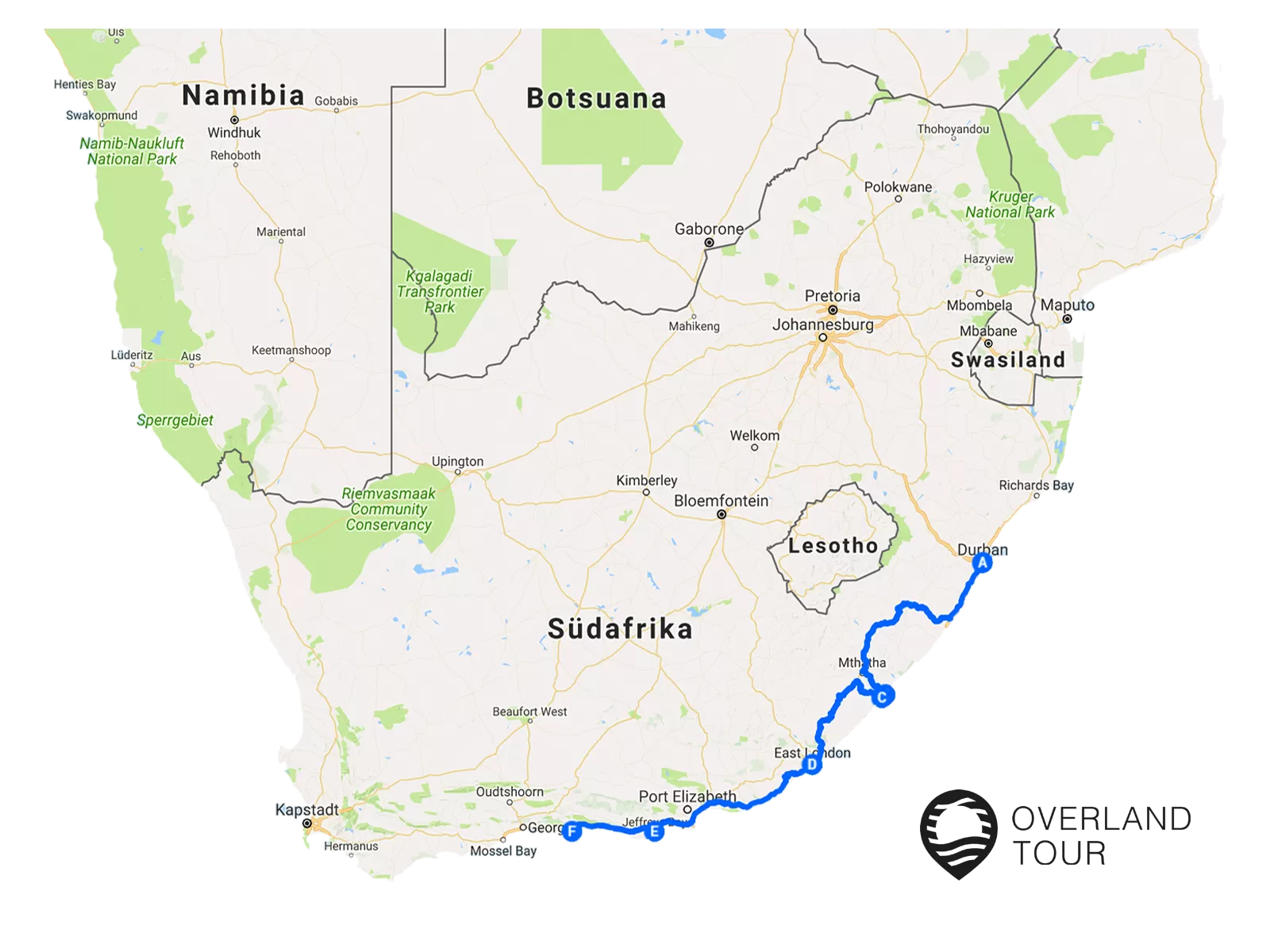 Mietwagenrundreise Südafrika für Selbstfahrer: Route Durban nach Plettenberg Bay Mietwagenrundreise Südafrika für Selbstfahrer: Route Durban nach Plettenberg Bay