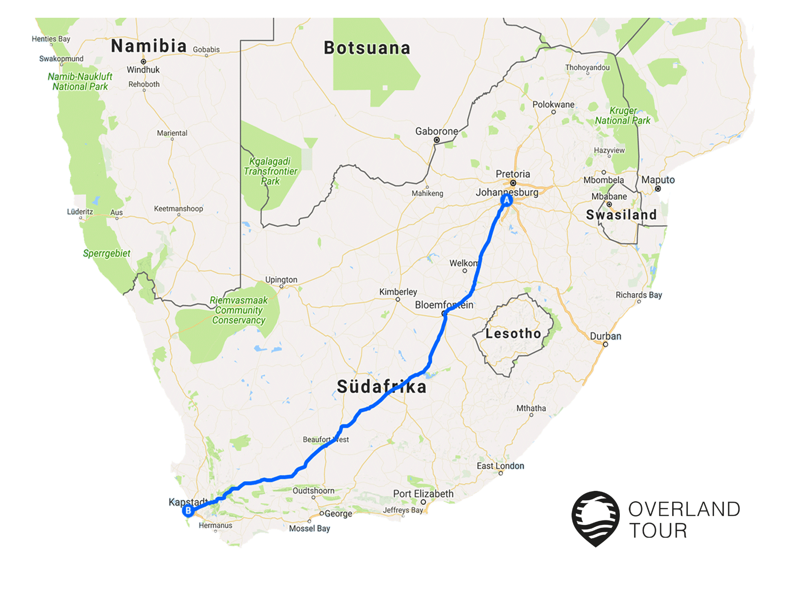 Südafrika Rundreise mit Mietwagen und Zug für Selbstfahrer: Route Zug mit dem Zug von Johannesburg nach Kapstadt Südafrika Rundreise mit Mietwagen und Zug für Selbstfahrer: Route Zug mit dem Zug von Johannesburg nach Kapstadt