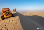 Hier die höchste Sanddüne bei Huacachina und die Abbruchkannte - Los geht es mit dem Sandboarding