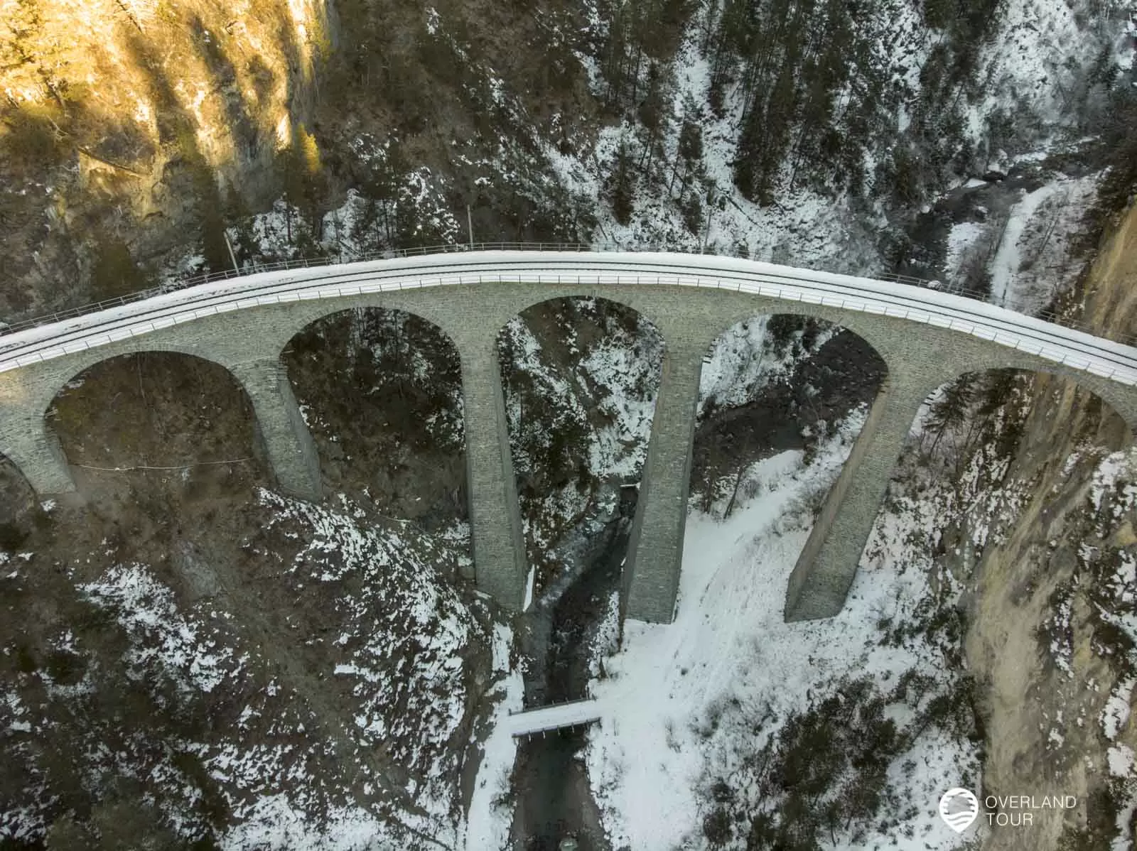 Landwasserviadukt von der Drohne aufgenommen, Kanton Graubünden