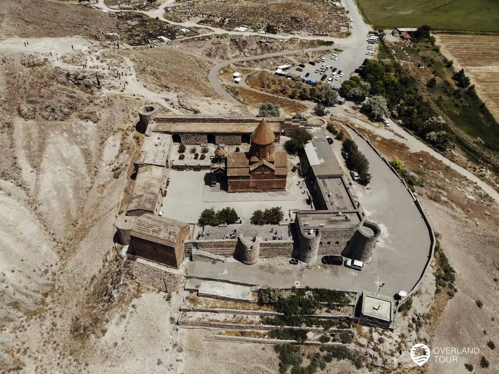 Das Kloster Chor Virap von oben mit der Drohne aufgenommen