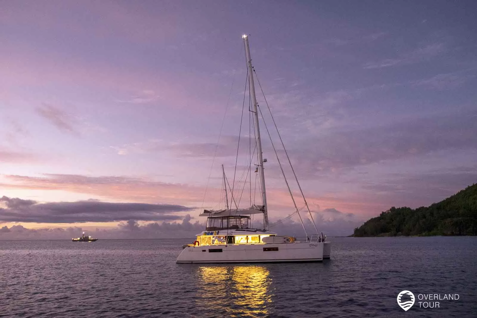 Segeln auf den Seychellen Unser Nachbarboot am ersten Abend