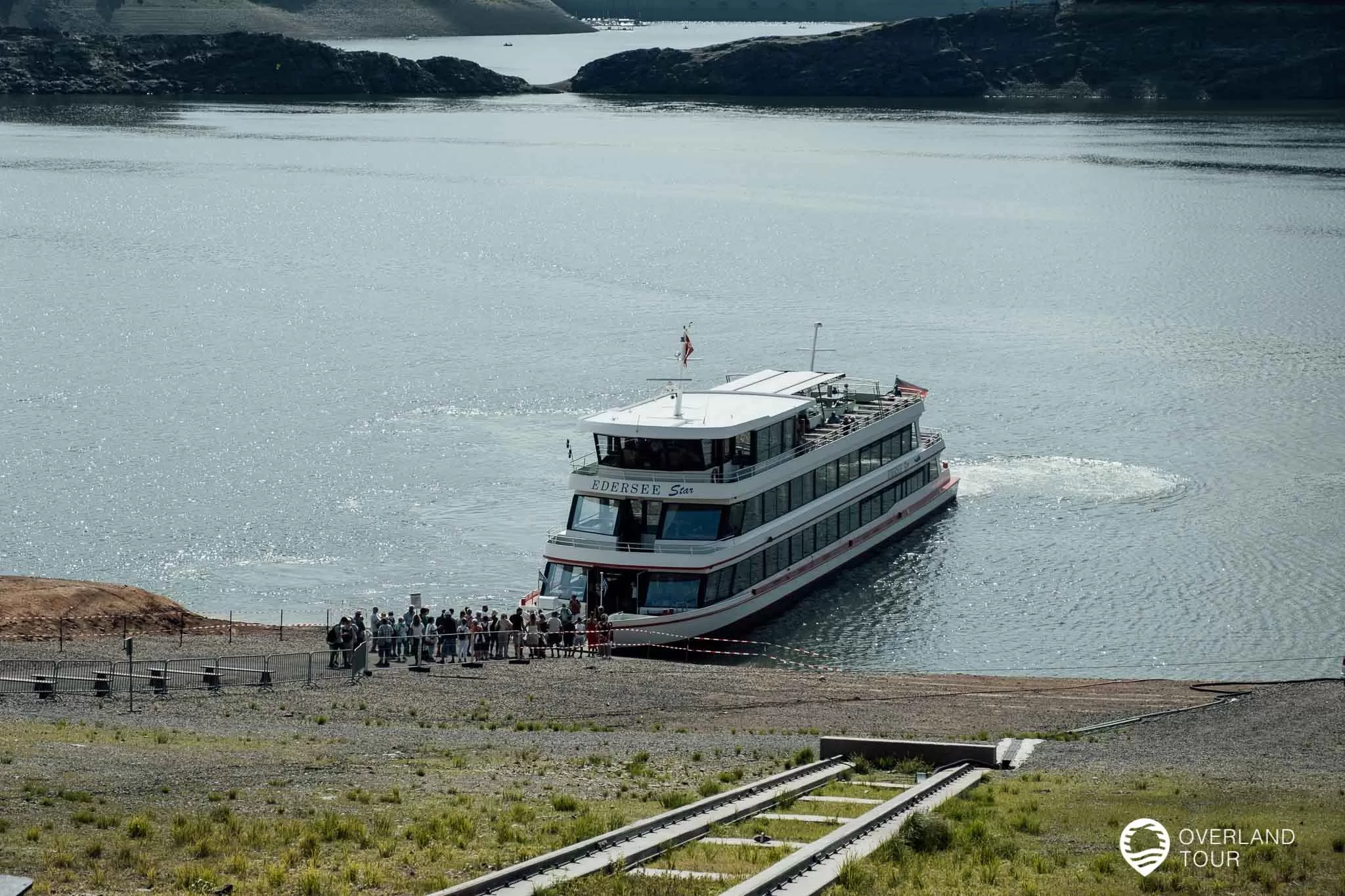 Der Edersee – Ausflugtipps und Sehenswürdigkeiten Die Ablegestelle / Anlegestelle „Waldeck-Strandbad“ für den Ausflugsdampfer