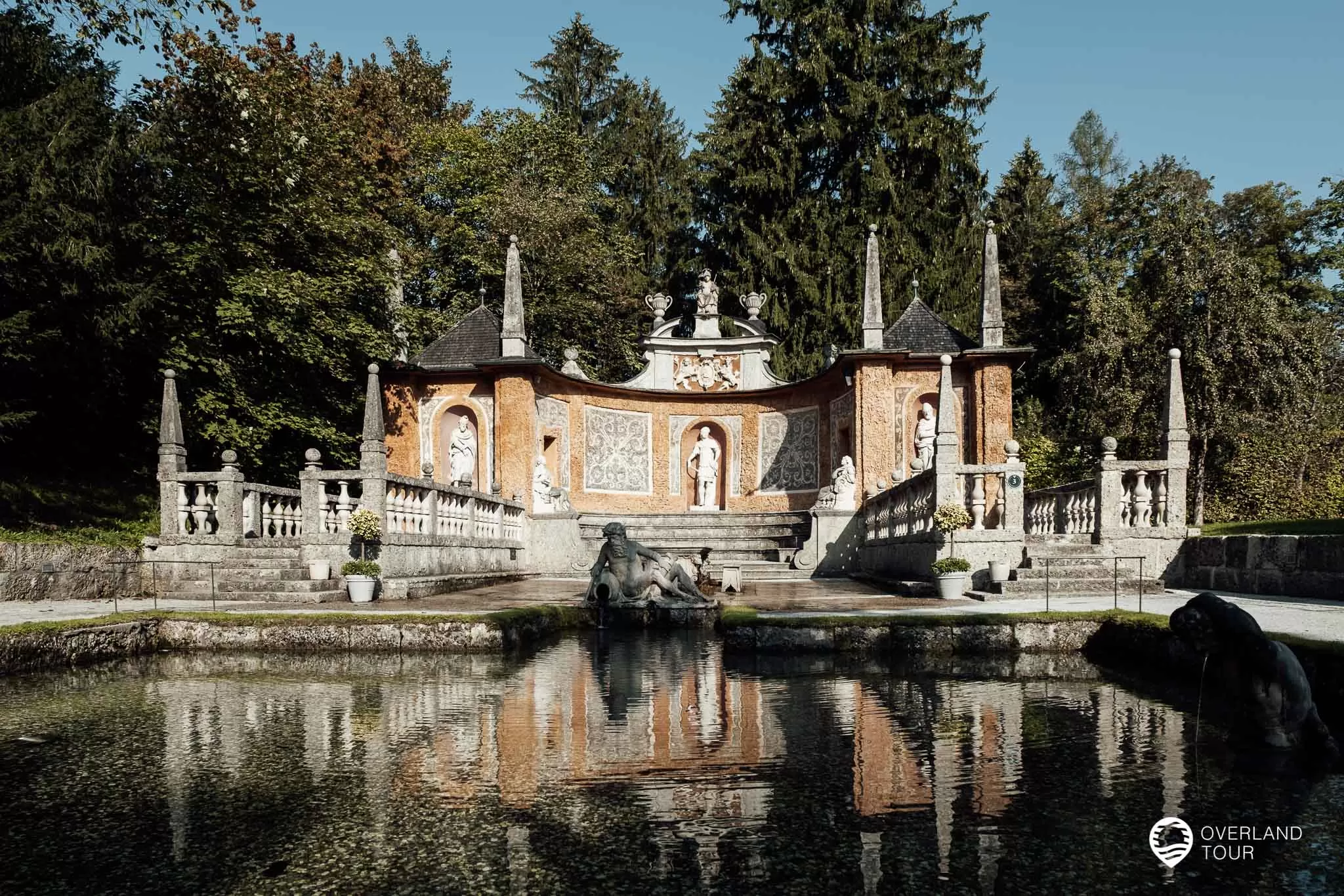 Die Wasserspiele im Schloss Hellbrunn, mit der Salzburg Card ohne Eintritt Die spektakulären Wasserspiele des Schloss Hellbrunn