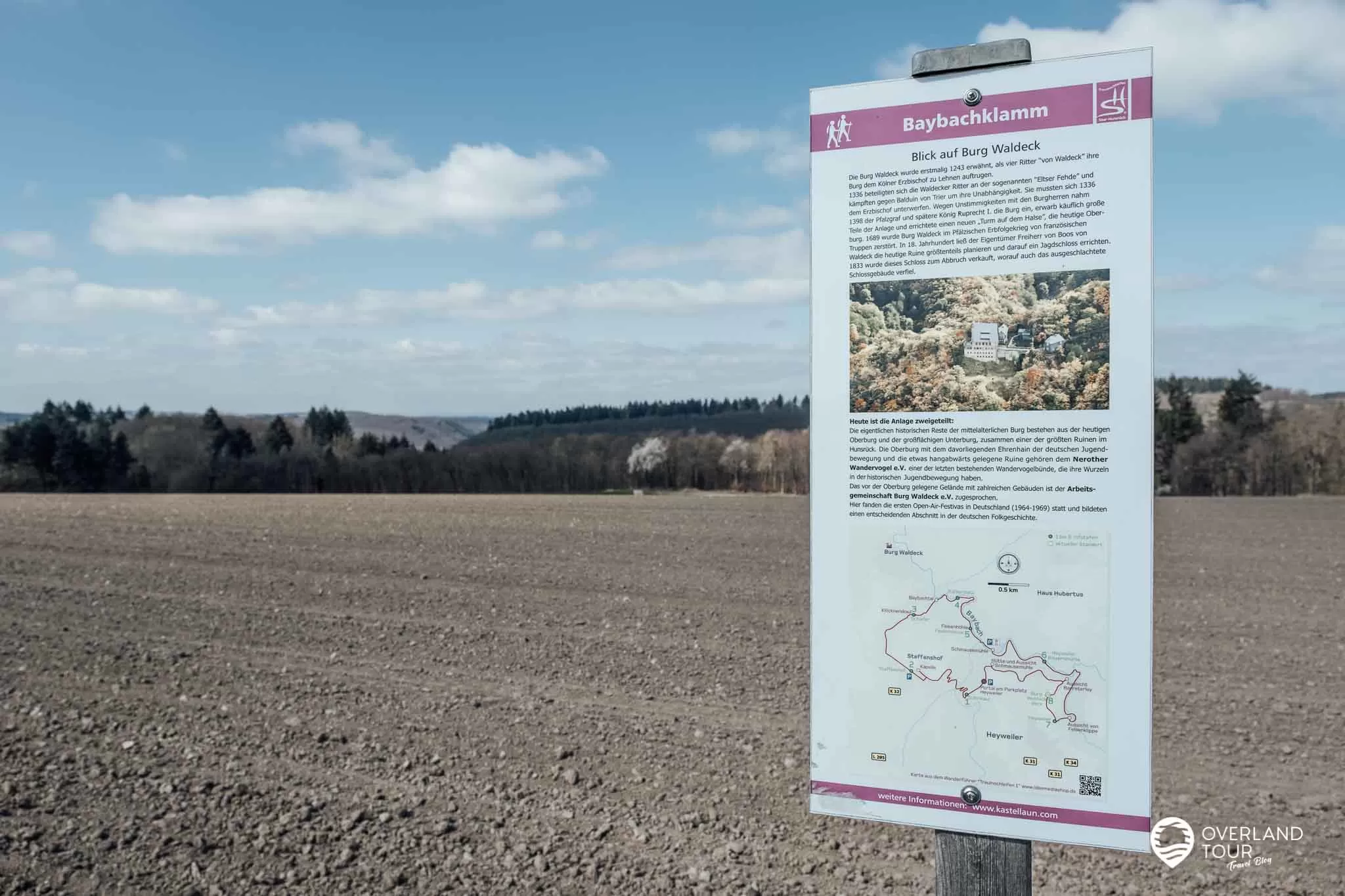 Traumschleife Baybachklamm: Der angebliche "Blick auf die Burg Waldeck"