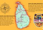 Eine Illustration einer Reiseroute während der Monsum Zeit durch Sri Lanka