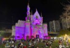 Märchenstunde in Bangkok: Wenn das Schloss in bunten Farben erstrahlt, verwandelt sich die Rasenfläche in ein gemütliches Lichtermeer. Hier zelebrieren die Locals ihre Picknick-Kultur - entspannt, authentisch und fernab vom Großstadtstress